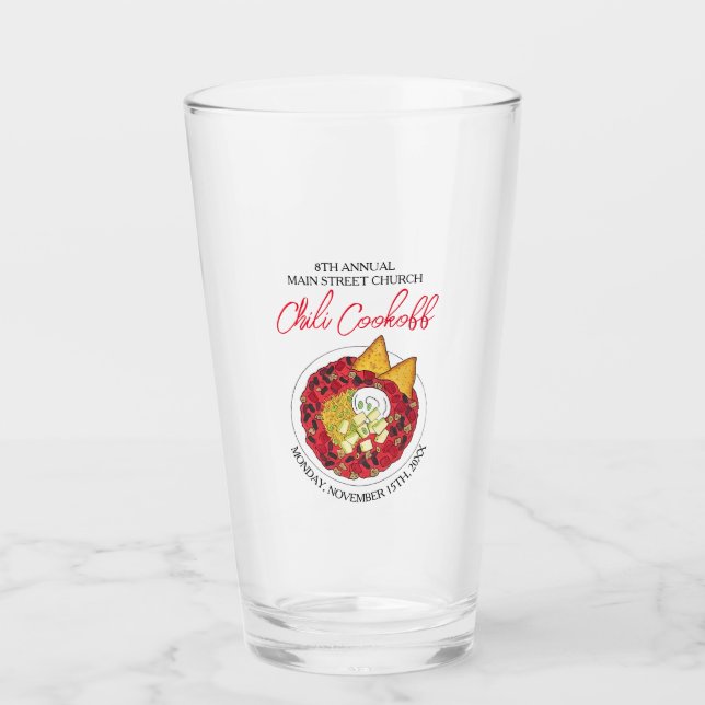Chili Chili Suppenkeks Wettbewerb Abendessen Glas (Vorderseite)