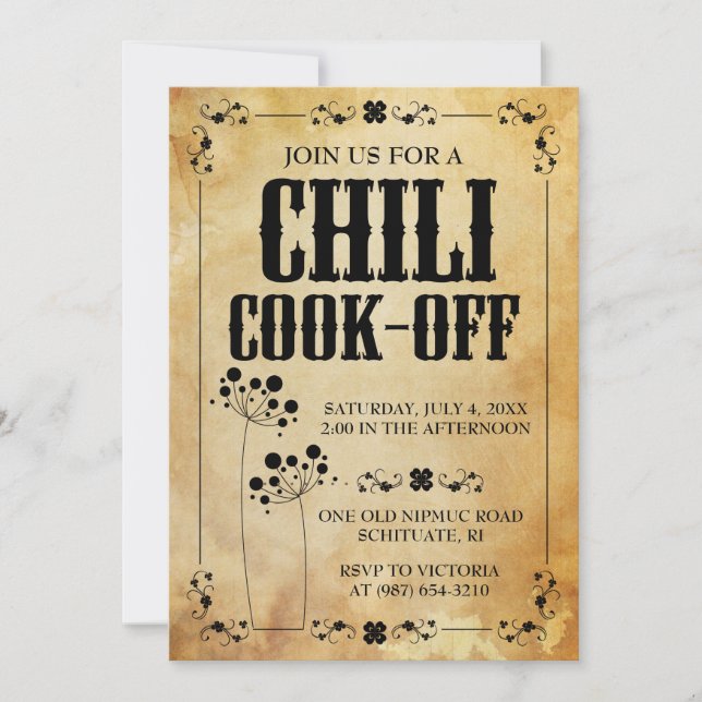 Chili Contest Einladungen ~ Chili Cookout Einladun (Vorderseite)