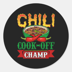 Chili Cook Off Champ Gewinner Runder Aufkleber