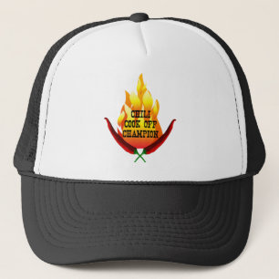 Chili Cook Off Champion Flame Design Truckerkappe