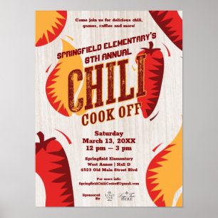 Chili Cook Off GRILLEN Cookout Contest Poster