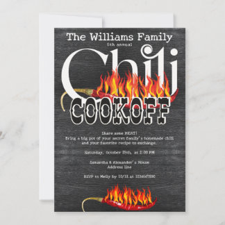 Chili Cookoff Cook Off Contest Familienjährliches  Einladung
