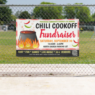Chili-Cookoff-Fundraiser-Banner mit qr-Code Banner