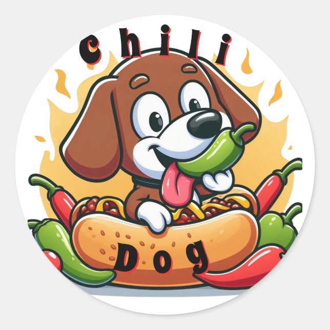 Chili Dog Welten am besten! Runder Aufkleber (Vorderseite)