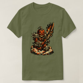 Chili-Feuer-Dämon Halloween — Dunkler Krieger Retr T-Shirt