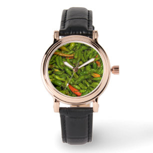 Chili für den Verkauf auf dem Markt Armbanduhr