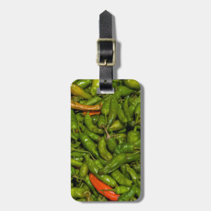 Chili für den Verkauf auf dem Markt Gepäckanhänger