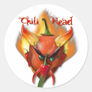 Chili-Hauptteufel Runder Aufkleber