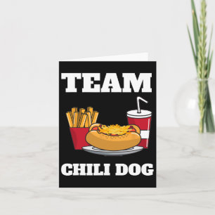 Chili Hund und Hot Dog Mann und Chili Con Carne Fo Karte