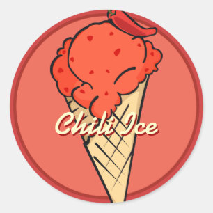 Chili-Icecream-Aufkleber Runder Aufkleber