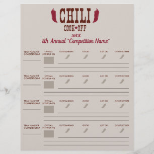Chili Kook aus Stimmzettel