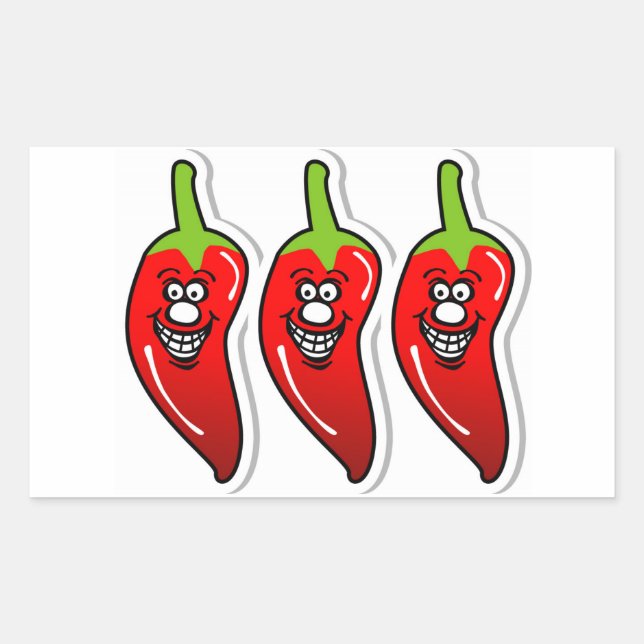 Chili Lächeln *Aufkleber Rechteckiger Aufkleber (Vorderseite)