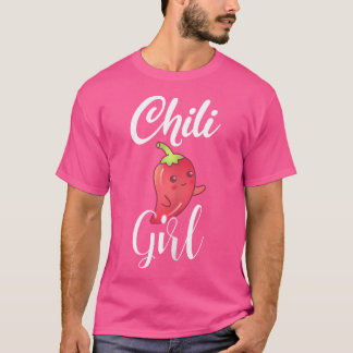 Chili-Mädchen Lustige Chilis Paprika Scharfes Esse T-Shirt