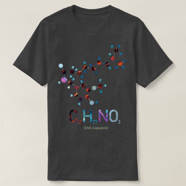 Chili Molecule Capsaicin Chemistry T-Shirt (Design vorne)