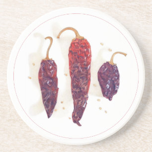 CHILI PAPRIKA Runde Sandstein-Unterlage Getränkeuntersetzer