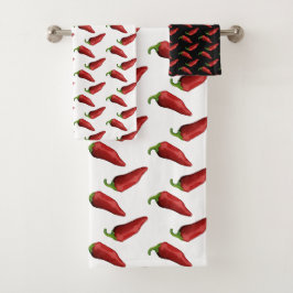 Chili-Paprikaschoten Badhandtuch Set