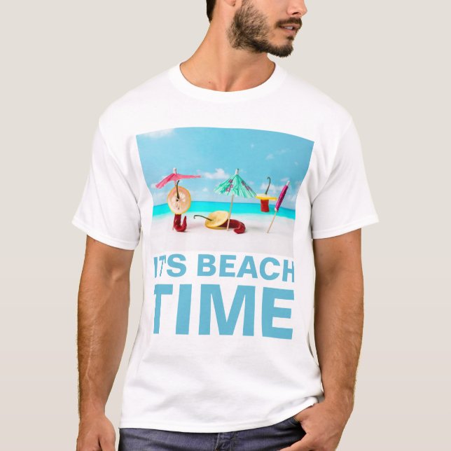 Chili Paprikaschoten Beach Time Funny individuell  T-Shirt (Vorderseite)