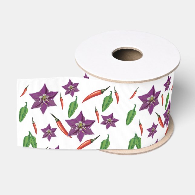 Chili Paprikaschoten Blossom Botanisch Ripsband (Spule)