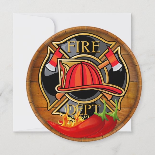 Chili-Paprikaschoten der Feuerwehr Einladung (Vorderseite)