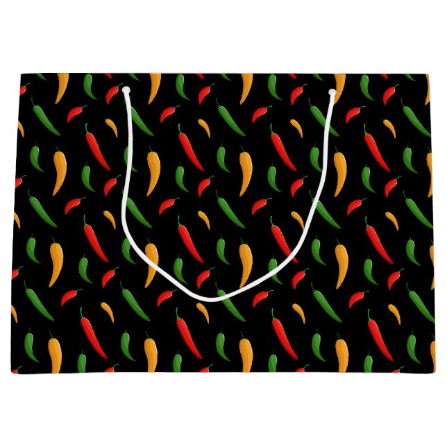 Chili Paprikaschoten Geschenktasche Große Geschenktüte (Vorderseite)