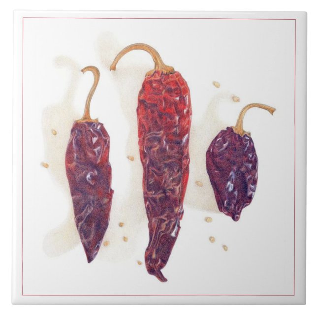 CHILI PAPRIKASCHOTEN Keramik Tile Fliese (Vorderseite)