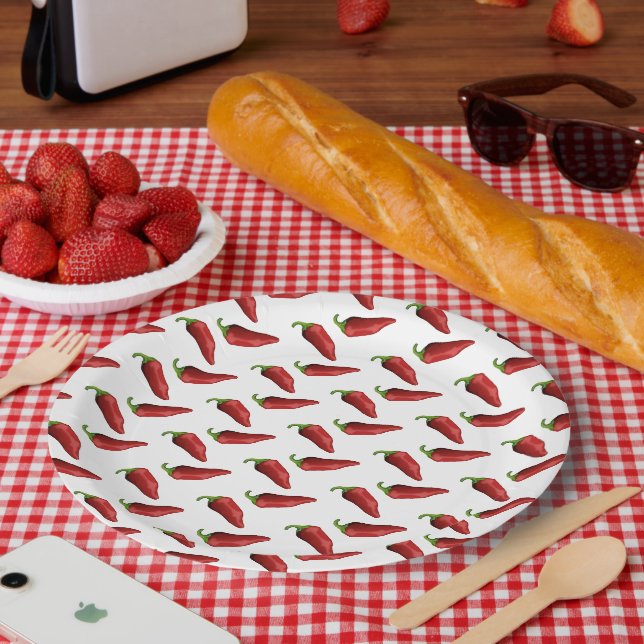 Chili-Paprikaschoten Pappteller (Picknick)