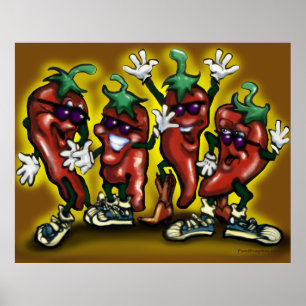 Chili-Paprikaschoten Poster