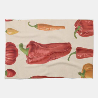 Chili Paprikaschoten, Roter Chili Paprikaschoten Geschirrtuch