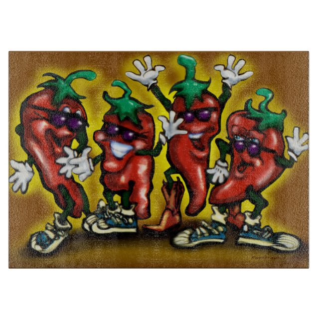 Chili Paprikaschoten Schneidebrett (Vorderseite)
