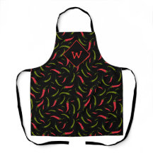 Chili Paprikaschoten Schwarze Chili Muster Schürze