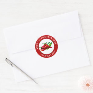Chili-Paprikaschoten Symbol für das benutzerdefini Runder Aufkleber