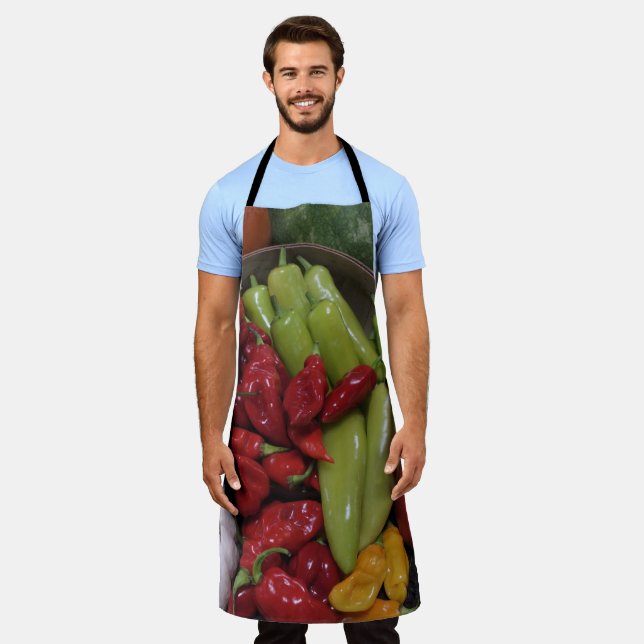 Chili Paprikaschoten und Veggies Schürze (Getragen)
