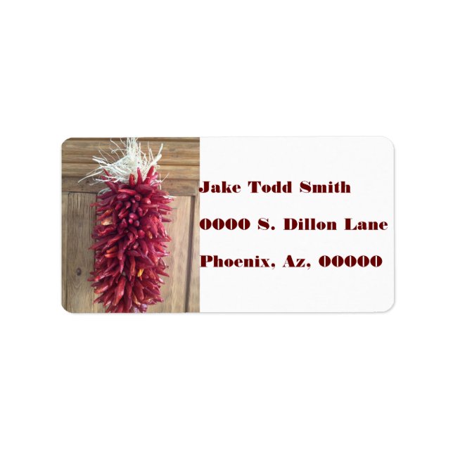 CHILI PEPPER ADRESSAUFKLEBER (Vorne)