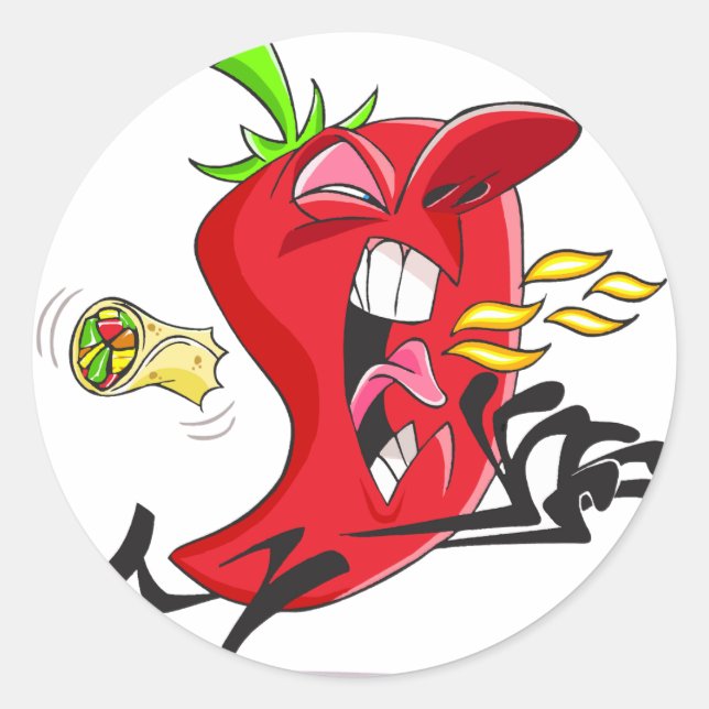 Chili Pepper Brandschutzaufkleber Runder Aufkleber (Vorderseite)