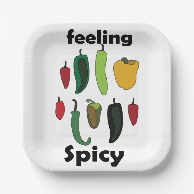Chili Pepper Feeling Spicy Fiesta-Party Pappteller (Vorderseite)
