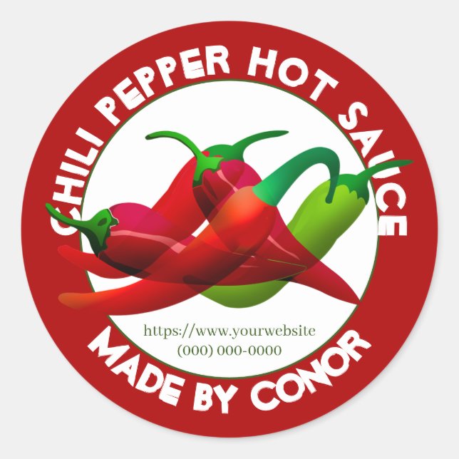 Chili Pepper Hot Sauce Circle Runder Aufkleber (Vorderseite)
