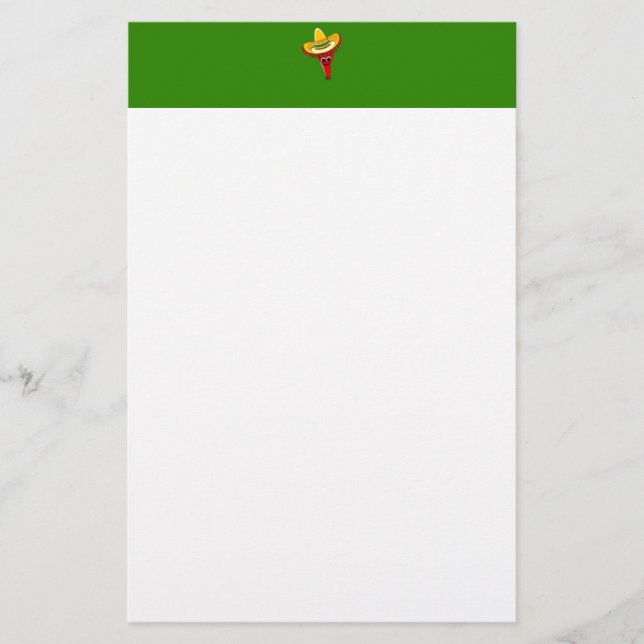 Chili Pepper in einem Sombrero Briefpapier (Vorderseite)