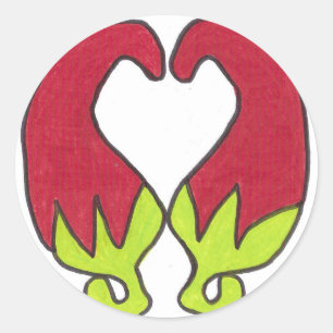 Chili Pepper Liebe Runder Aufkleber