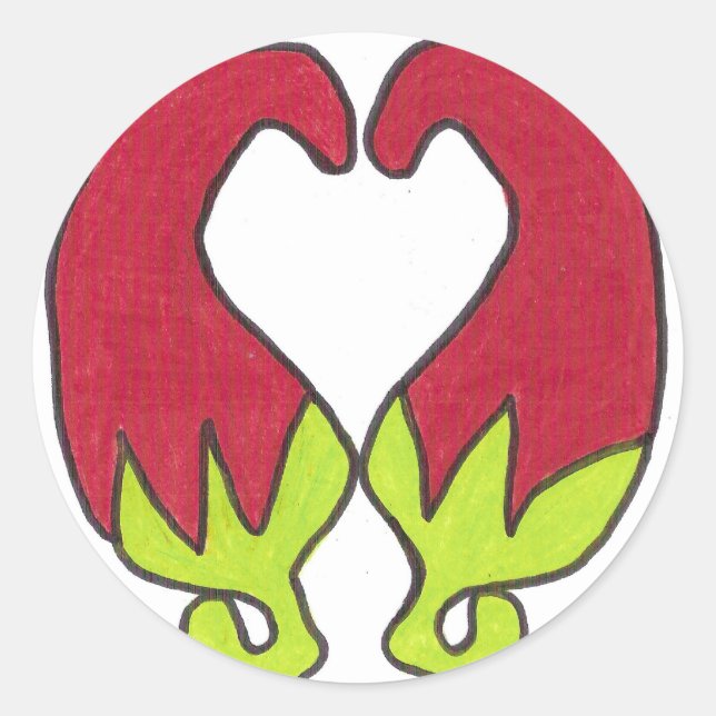 Chili Pepper Liebe Runder Aufkleber (Vorderseite)