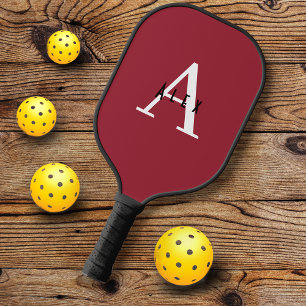 Chili Pepper Red Modern Custom Monogram Pickleball Schläger