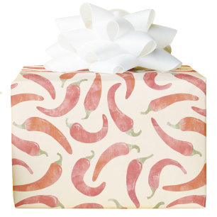 Chili Pepper Rot Creme Aquarell-Lebensmittelkunst Geschenkpapier