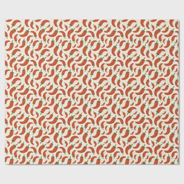 Chili Pepper Watercolor Geschenkwrake Geschenkpapier (Flach)