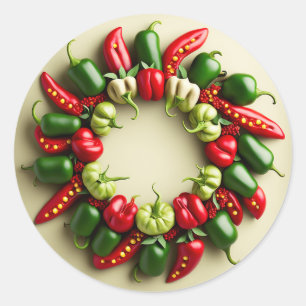 Chili Pepper Wreath Stickers