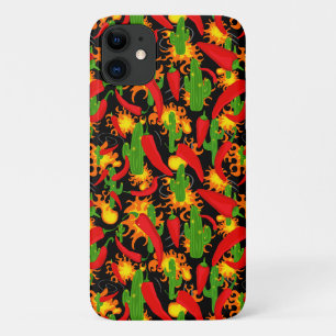 Chili-Pfeffer, Flammen und KakteenPrint Case-Mate iPhone Hülle