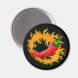 Chili-Pfeffer mit Flammenmagnet Magnet