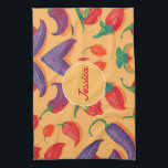 Chili Pfeffer Pastel Farbiges Personalisiertes Mus Geschirrtuch<br><div class="desc">Das Musterdesign für Frauenbekleidung und -gewebe ist ein entscheidender Faktor bei der Gestaltung eines modischen und auffälligen Kleidungsstücks. Das Design kann von einfach bis komplex sein und kann durch verschiedene Themen wie Natur, Geometrie oder abstrakte Kunst inspiriert werden. Die Stoffmuster lassen sich mit verschiedenen Techniken wie Drucken, Stickerei oder Weben...</div>