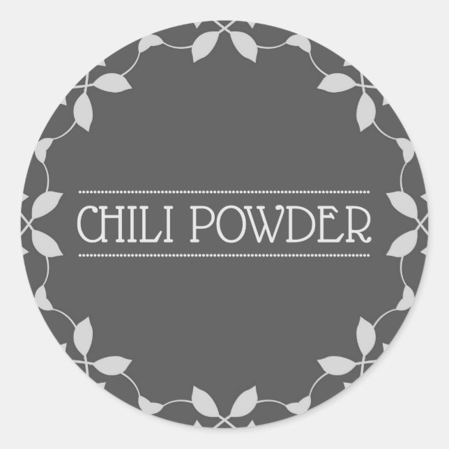 Chili Powder Spice Jar Label Runder Aufkleber (Vorderseite)