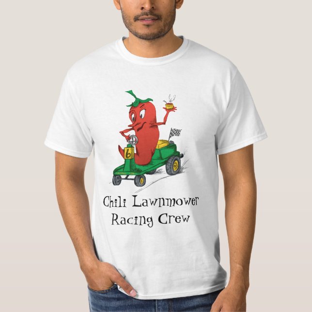 Chili-Rasenmäher-- grüner und gelber Mäher T-Shirt (Vorderseite)