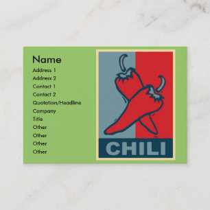 Chili Red and Blue, Visitenkarte