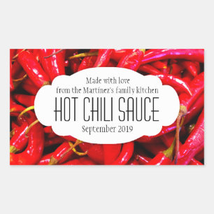 Chili sauce chaude ou étiquette alimentaire chili